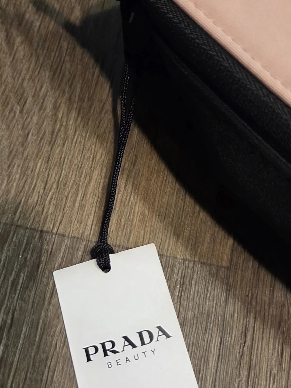 Prada Pink and Black Triangle Cosmetic Pouch